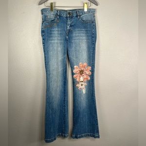 Alberto makali flower midrise bootcut jeans